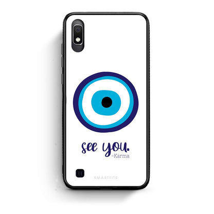 Samsung A10 Karma Says θήκη από τη Smartfits με σχέδιο στο πίσω μέρος και μαύρο περίβλημα | Smartphone case with colorful back and black bezels by Smartfits