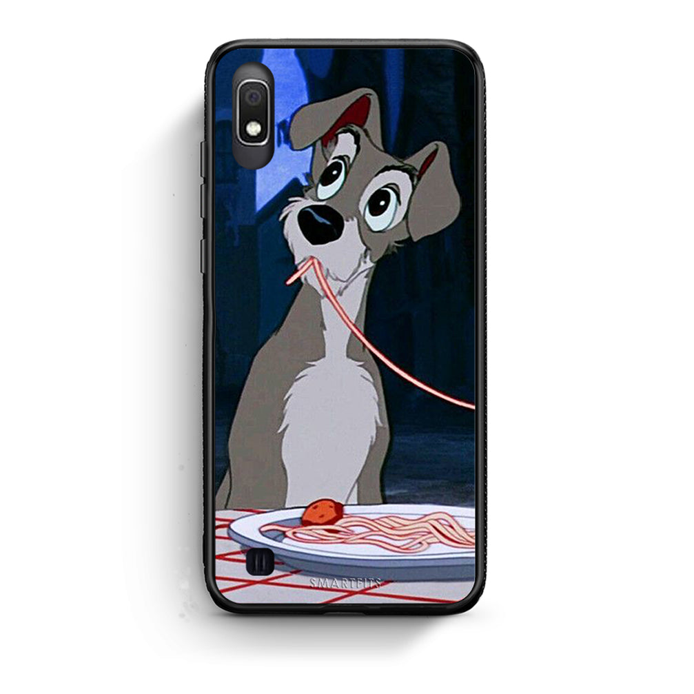 Samsung A10 Lady And Tramp 1 Θήκη Αγίου Βαλεντίνου από τη Smartfits με σχέδιο στο πίσω μέρος και μαύρο περίβλημα | Smartphone case with colorful back and black bezels by Smartfits