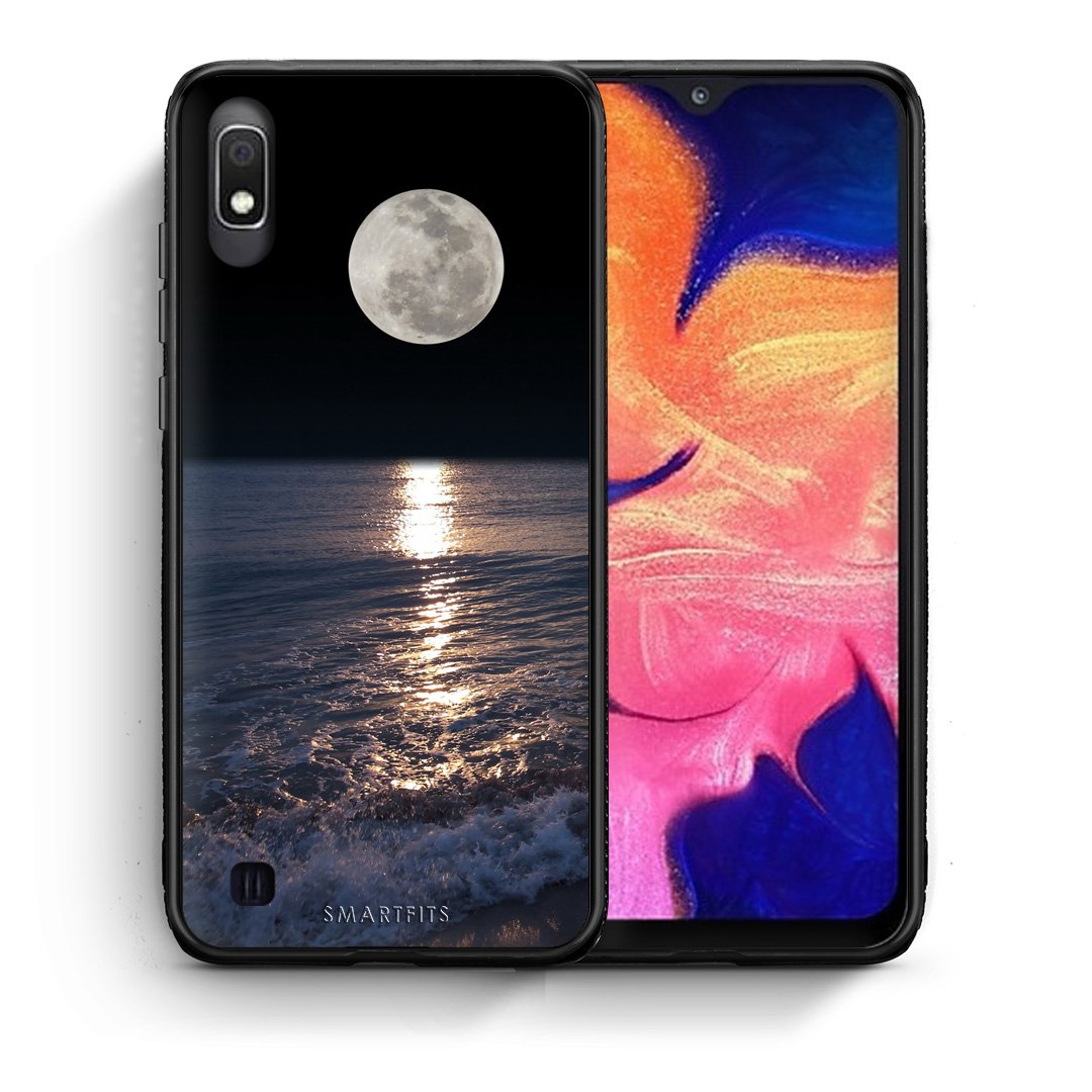 Θήκη Samsung A10 Moon Landscape από τη Smartfits με σχέδιο στο πίσω μέρος και μαύρο περίβλημα | Samsung A10 Moon Landscape case with colorful back and black bezels