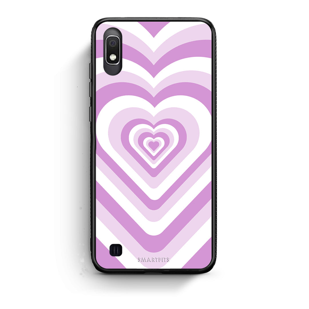 Samsung A10 Lilac Hearts θήκη από τη Smartfits με σχέδιο στο πίσω μέρος και μαύρο περίβλημα | Smartphone case with colorful back and black bezels by Smartfits