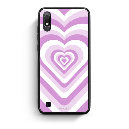Samsung A10 Lilac Hearts θήκη από τη Smartfits με σχέδιο στο πίσω μέρος και μαύρο περίβλημα | Smartphone case with colorful back and black bezels by Smartfits