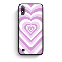 Thumbnail for Samsung A10 Lilac Hearts θήκη από τη Smartfits με σχέδιο στο πίσω μέρος και μαύρο περίβλημα | Smartphone case with colorful back and black bezels by Smartfits