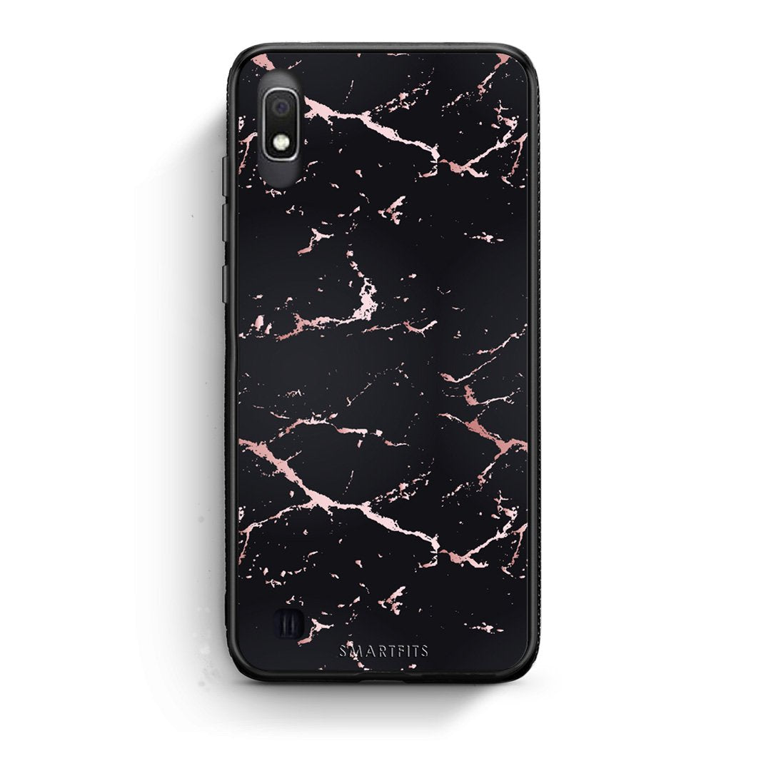 4 - Samsung A10  Black Rosegold Marble case, cover, bumper