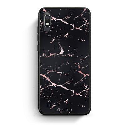 4 - Samsung A10  Black Rosegold Marble case, cover, bumper