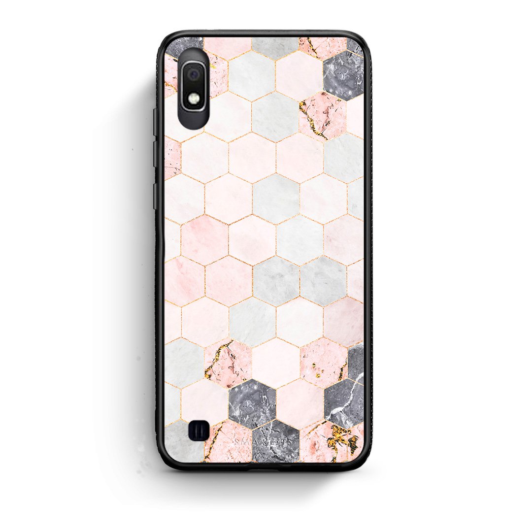 4 - Samsung A10 Hexagon Pink Marble case, cover, bumper