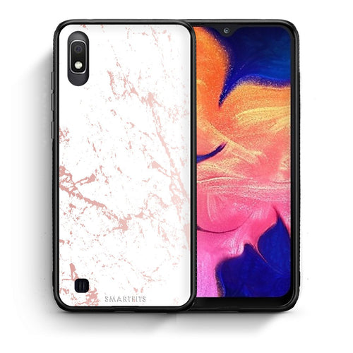 Θήκη Samsung A10 Pink Splash Marble από τη Smartfits με σχέδιο στο πίσω μέρος και μαύρο περίβλημα | Samsung A10 Pink Splash Marble case with colorful back and black bezels