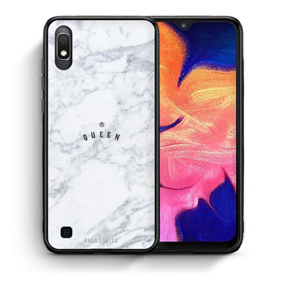 Θήκη Samsung A10 Queen Marble από τη Smartfits με σχέδιο στο πίσω μέρος και μαύρο περίβλημα | Samsung A10 Queen Marble case with colorful back and black bezels