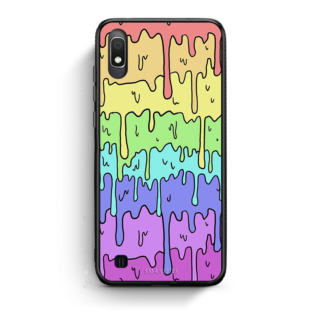 Samsung A10 Melting Rainbow θήκη από τη Smartfits με σχέδιο στο πίσω μέρος και μαύρο περίβλημα | Smartphone case with colorful back and black bezels by Smartfits