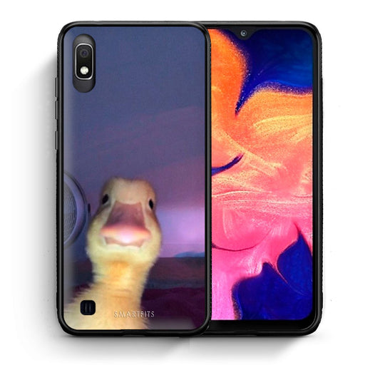 Θήκη Samsung A10 Meme Duck από τη Smartfits με σχέδιο στο πίσω μέρος και μαύρο περίβλημα | Samsung A10 Meme Duck case with colorful back and black bezels