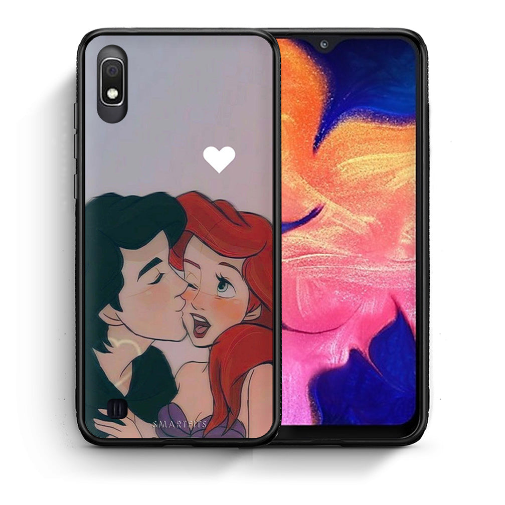 Θήκη Αγίου Βαλεντίνου Samsung A10 Mermaid Love από τη Smartfits με σχέδιο στο πίσω μέρος και μαύρο περίβλημα | Samsung A10 Mermaid Love case with colorful back and black bezels