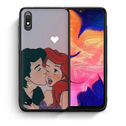 Θήκη Αγίου Βαλεντίνου Samsung A10 Mermaid Love από τη Smartfits με σχέδιο στο πίσω μέρος και μαύρο περίβλημα | Samsung A10 Mermaid Love case with colorful back and black bezels