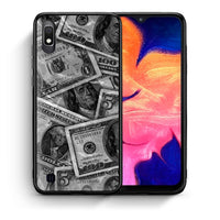 Thumbnail for Θήκη Samsung A10 Money Dollars από τη Smartfits με σχέδιο στο πίσω μέρος και μαύρο περίβλημα | Samsung A10 Money Dollars case with colorful back and black bezels