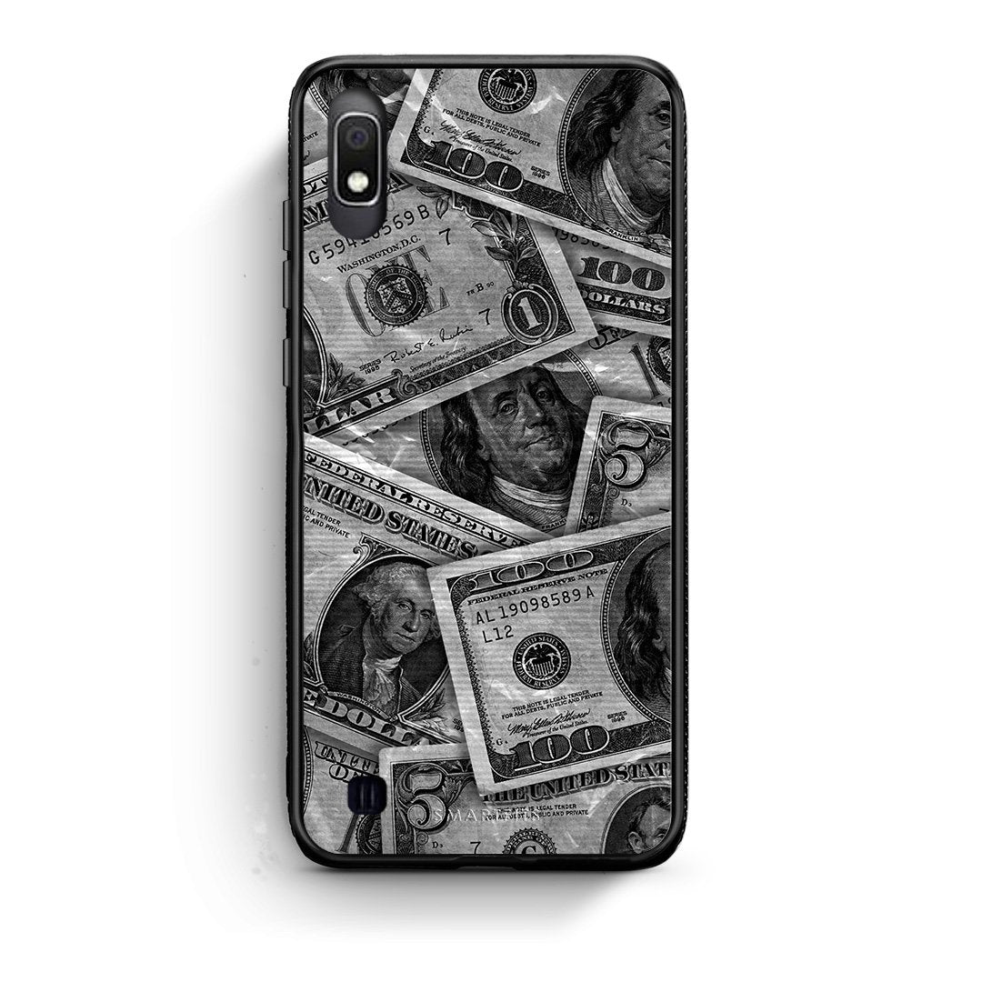Samsung A10 Money Dollars θήκη από τη Smartfits με σχέδιο στο πίσω μέρος και μαύρο περίβλημα | Smartphone case with colorful back and black bezels by Smartfits