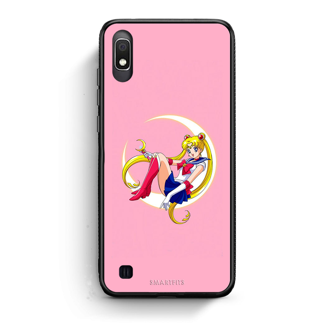 Samsung A10 Moon Girl θήκη από τη Smartfits με σχέδιο στο πίσω μέρος και μαύρο περίβλημα | Smartphone case with colorful back and black bezels by Smartfits