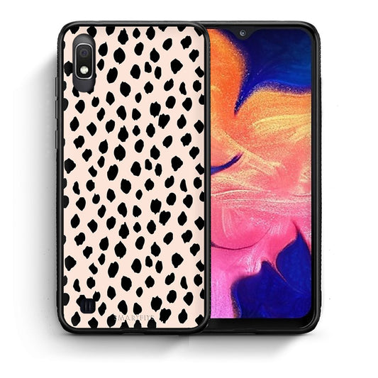 Θήκη Samsung A10 New Polka Dots από τη Smartfits με σχέδιο στο πίσω μέρος και μαύρο περίβλημα | Samsung A10 New Polka Dots case with colorful back and black bezels