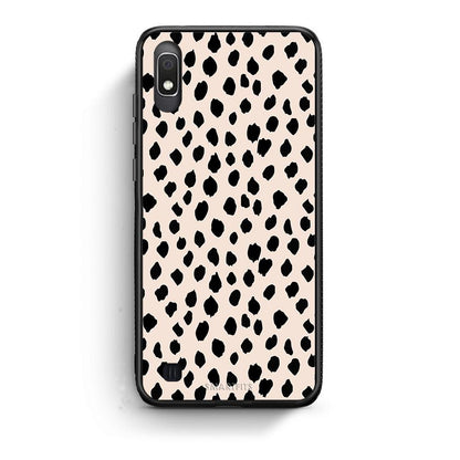 Samsung A10 New Polka Dots θήκη από τη Smartfits με σχέδιο στο πίσω μέρος και μαύρο περίβλημα | Smartphone case with colorful back and black bezels by Smartfits