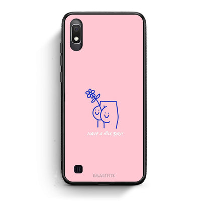 Samsung A10 Nice Day θήκη από τη Smartfits με σχέδιο στο πίσω μέρος και μαύρο περίβλημα | Smartphone case with colorful back and black bezels by Smartfits