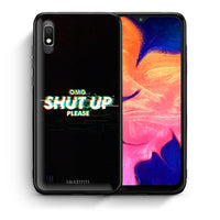 Thumbnail for Θήκη Samsung A10 OMG ShutUp από τη Smartfits με σχέδιο στο πίσω μέρος και μαύρο περίβλημα | Samsung A10 OMG ShutUp case with colorful back and black bezels