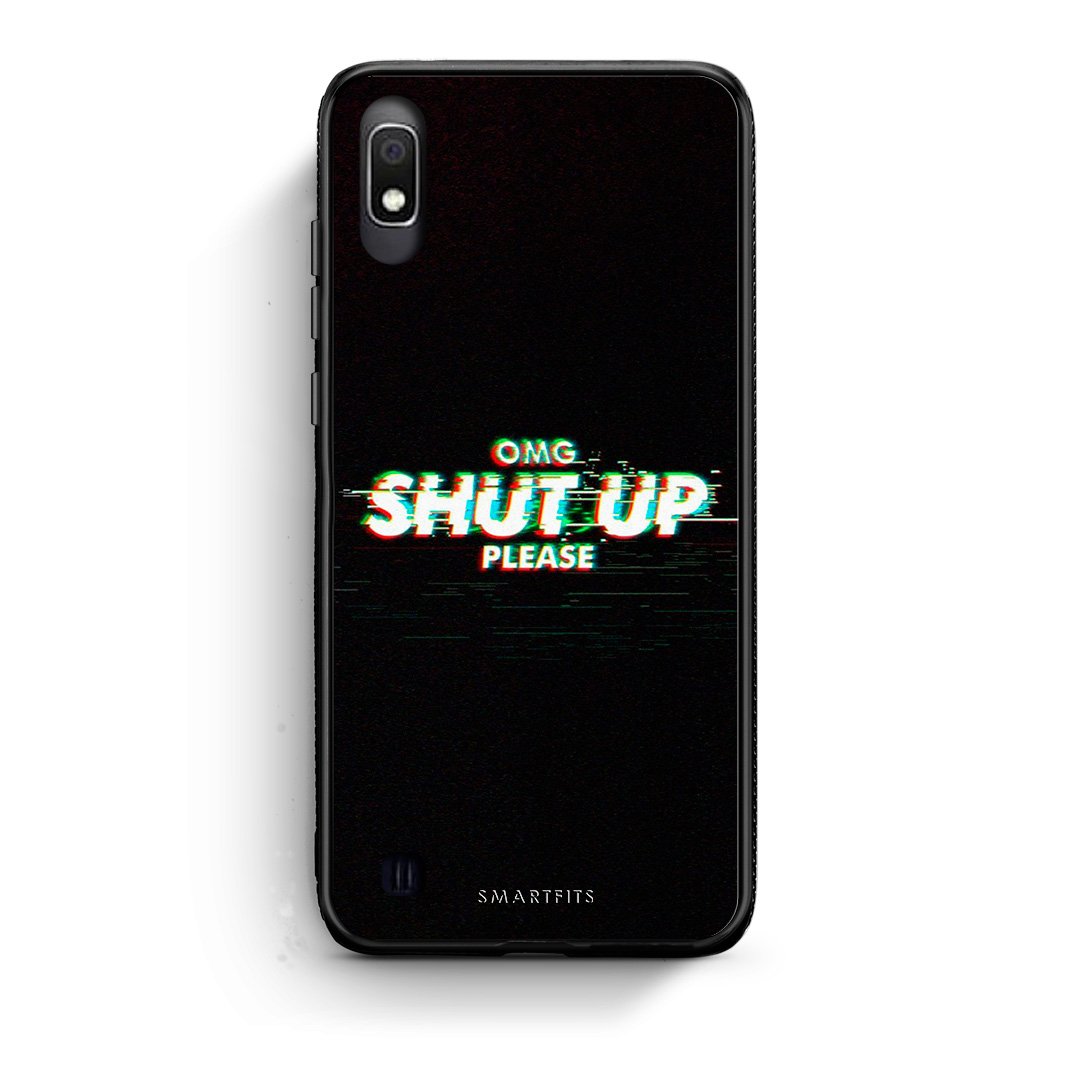 Samsung A10 OMG ShutUp θήκη από τη Smartfits με σχέδιο στο πίσω μέρος και μαύρο περίβλημα | Smartphone case with colorful back and black bezels by Smartfits