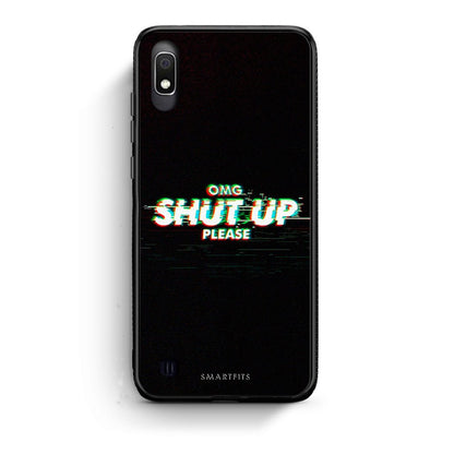 Samsung A10 OMG ShutUp θήκη από τη Smartfits με σχέδιο στο πίσω μέρος και μαύρο περίβλημα | Smartphone case with colorful back and black bezels by Smartfits