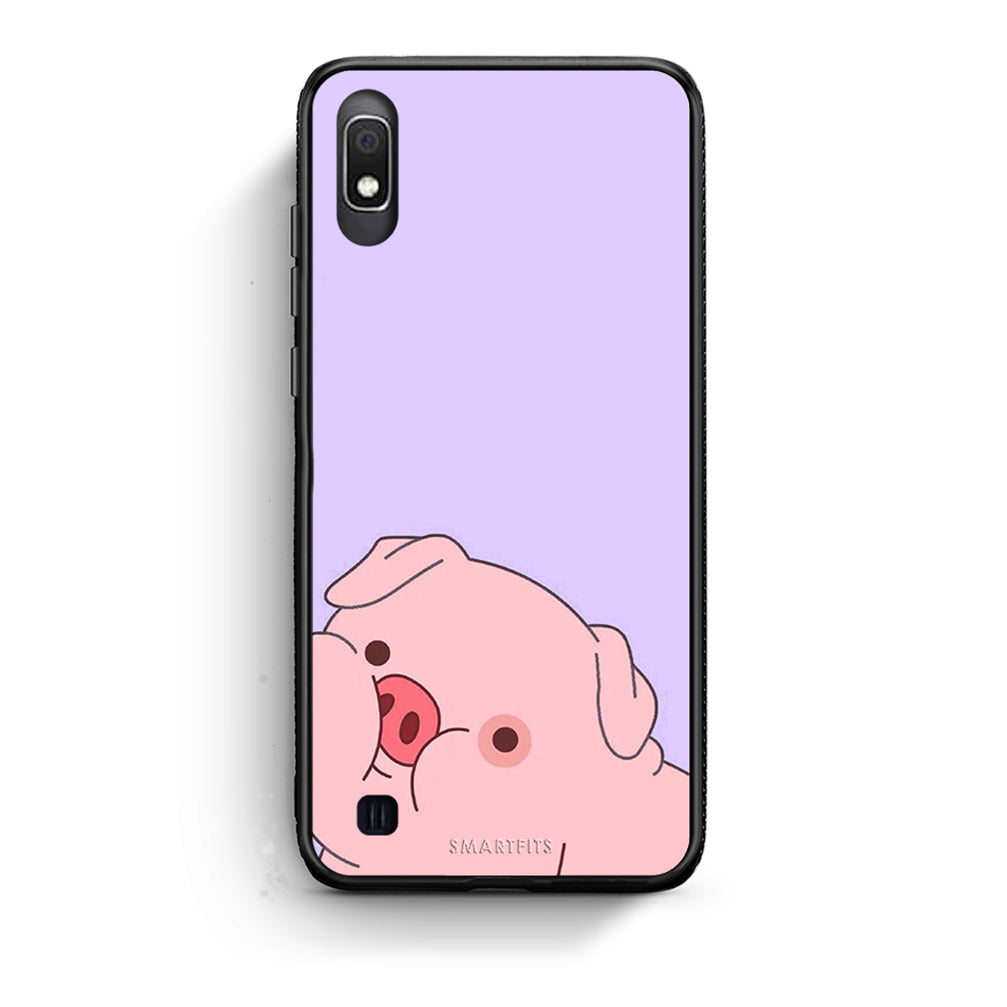 Samsung A10 Pig Love 2 Θήκη Αγίου Βαλεντίνου από τη Smartfits με σχέδιο στο πίσω μέρος και μαύρο περίβλημα | Smartphone case with colorful back and black bezels by Smartfits