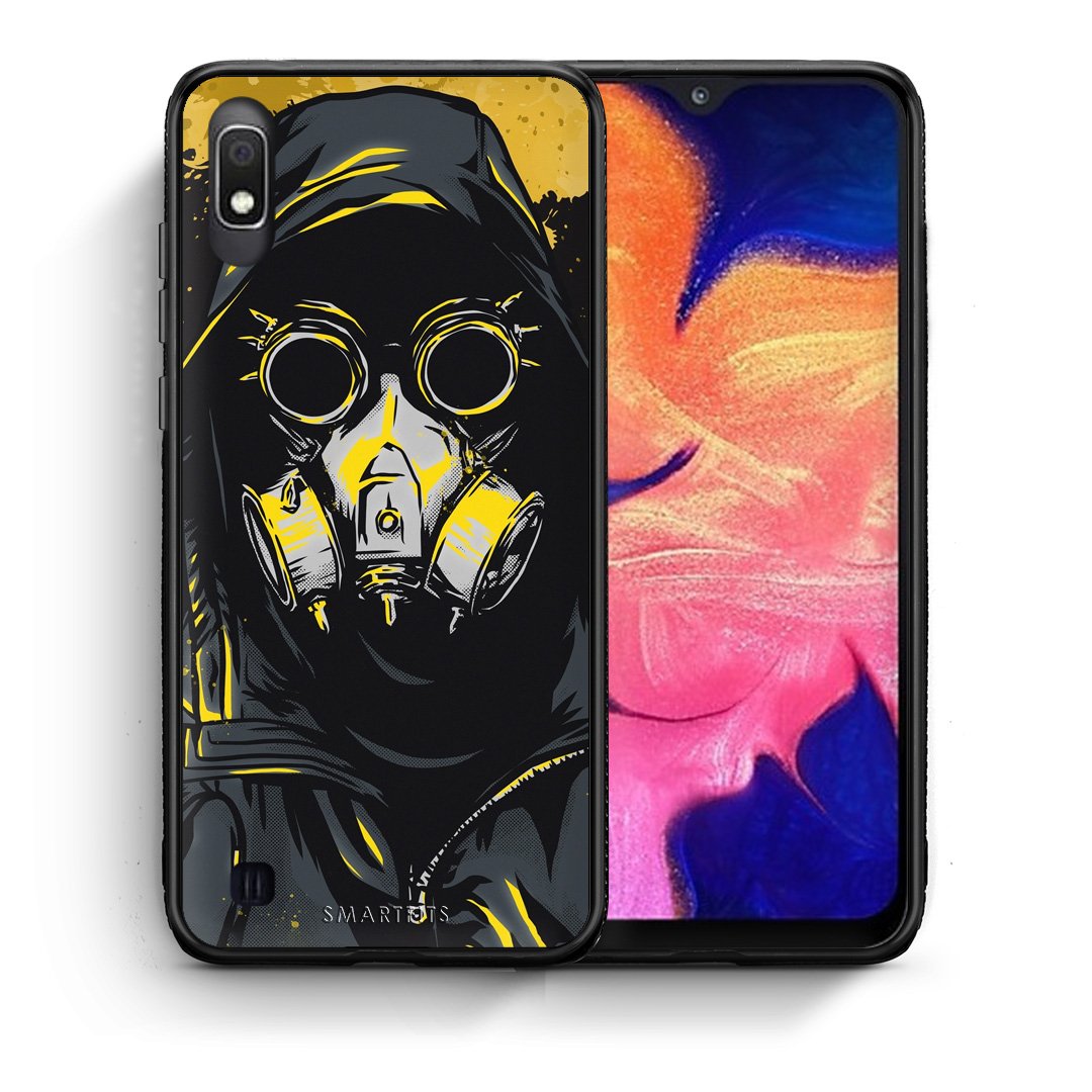 Θήκη Samsung A10 Mask PopArt από τη Smartfits με σχέδιο στο πίσω μέρος και μαύρο περίβλημα | Samsung A10 Mask PopArt case with colorful back and black bezels