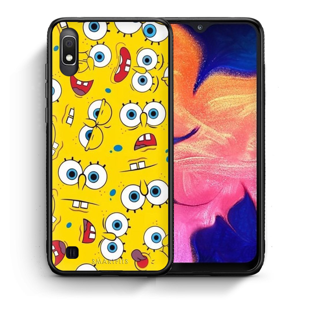 Θήκη Samsung A10 Sponge PopArt από τη Smartfits με σχέδιο στο πίσω μέρος και μαύρο περίβλημα | Samsung A10 Sponge PopArt case with colorful back and black bezels
