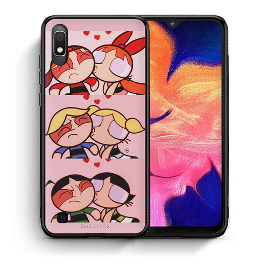 Θήκη Αγίου Βαλεντίνου Samsung A10 Puff Love από τη Smartfits με σχέδιο στο πίσω μέρος και μαύρο περίβλημα | Samsung A10 Puff Love case with colorful back and black bezels