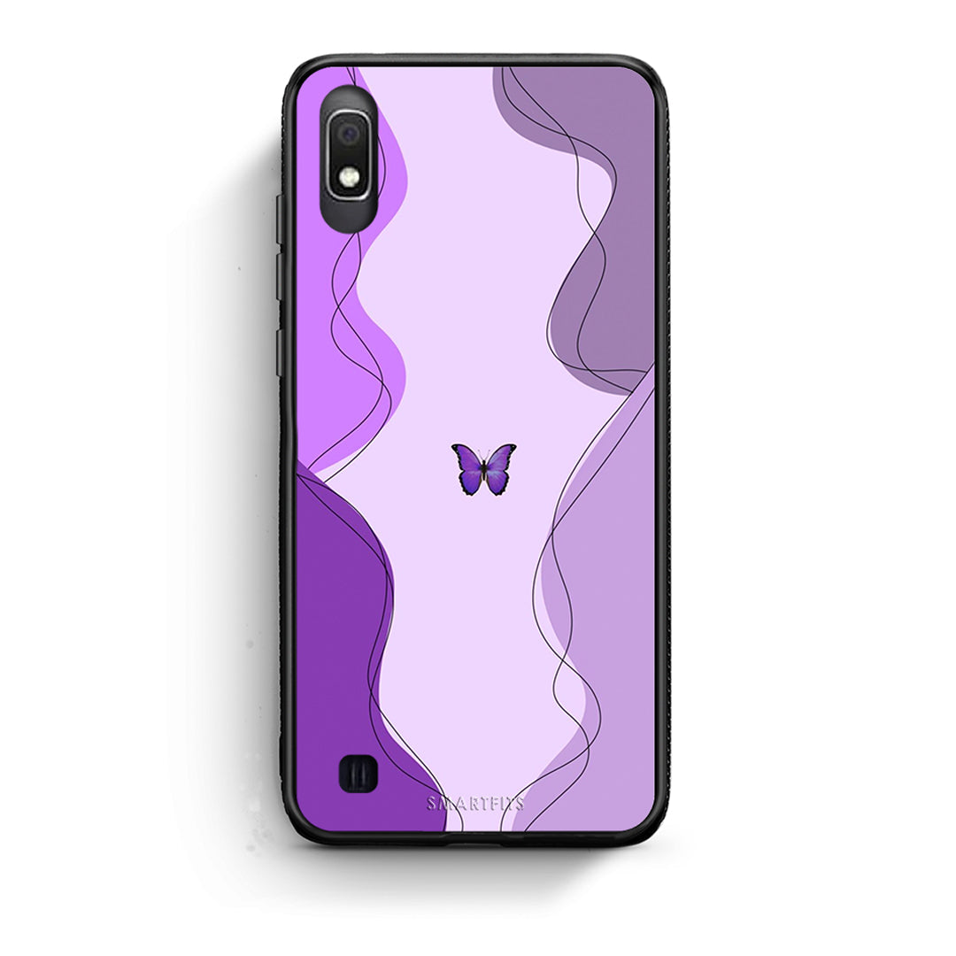 Samsung A10 Purple Mariposa Θήκη Αγίου Βαλεντίνου από τη Smartfits με σχέδιο στο πίσω μέρος και μαύρο περίβλημα | Smartphone case with colorful back and black bezels by Smartfits