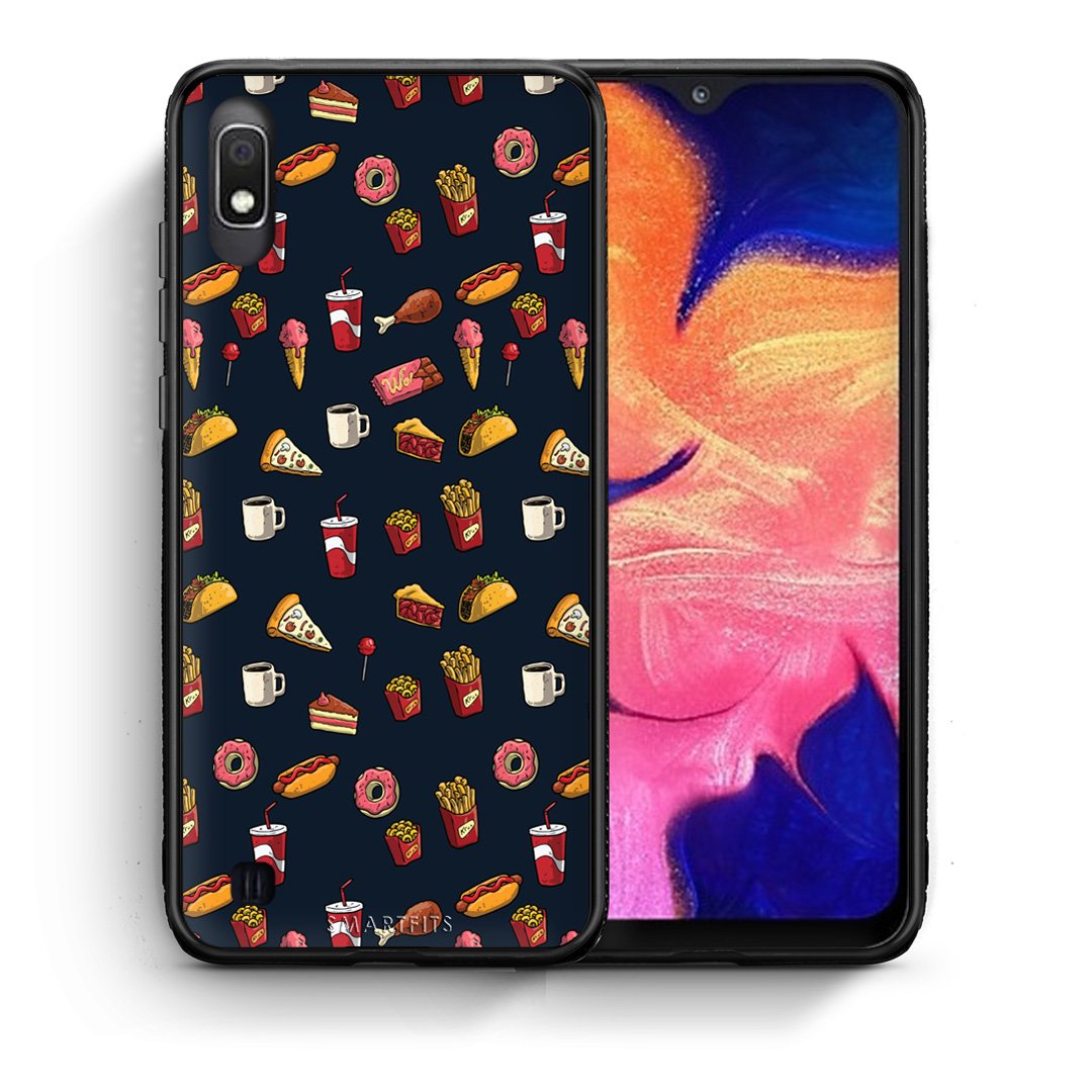 Θήκη Samsung A10 Hungry Random από τη Smartfits με σχέδιο στο πίσω μέρος και μαύρο περίβλημα | Samsung A10 Hungry Random case with colorful back and black bezels