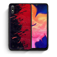 Thumbnail for Θήκη Αγίου Βαλεντίνου Samsung A10 Red Paint από τη Smartfits με σχέδιο στο πίσω μέρος και μαύρο περίβλημα | Samsung A10 Red Paint case with colorful back and black bezels