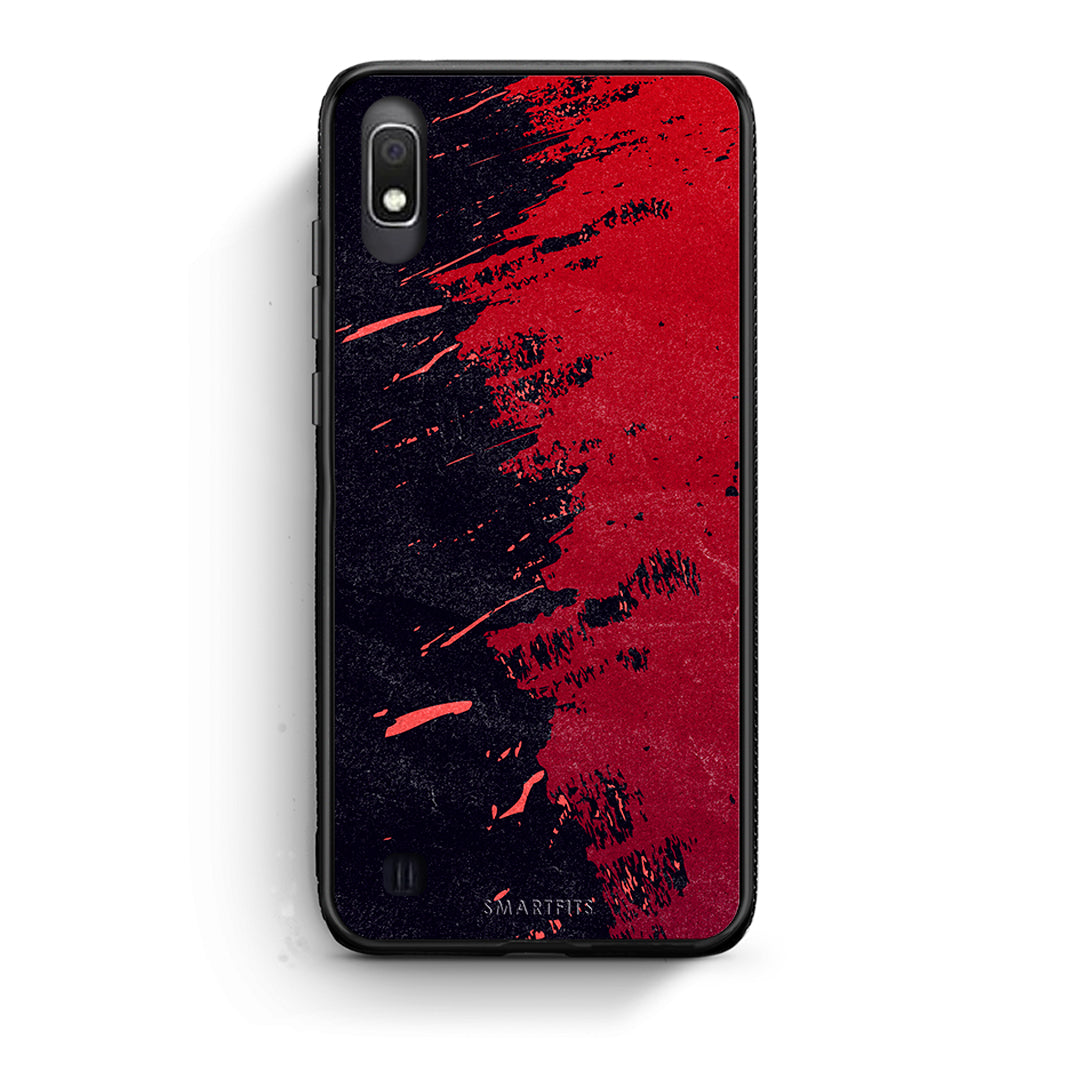 Samsung A10 Red Paint Θήκη Αγίου Βαλεντίνου από τη Smartfits με σχέδιο στο πίσω μέρος και μαύρο περίβλημα | Smartphone case with colorful back and black bezels by Smartfits