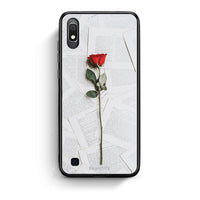 Thumbnail for Samsung A10 Red Rose θήκη από τη Smartfits με σχέδιο στο πίσω μέρος και μαύρο περίβλημα | Smartphone case with colorful back and black bezels by Smartfits