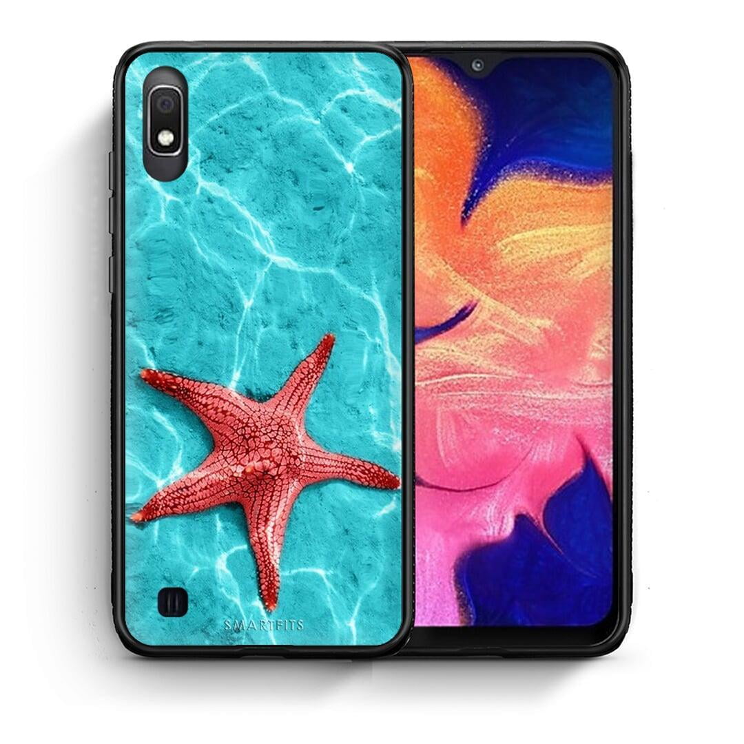 Θήκη Samsung A10 Red Starfish από τη Smartfits με σχέδιο στο πίσω μέρος και μαύρο περίβλημα | Samsung A10 Red Starfish case with colorful back and black bezels