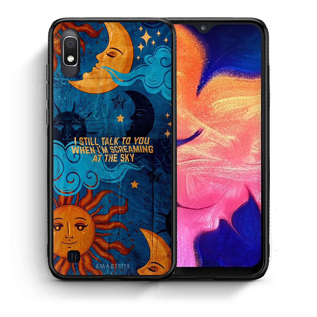 Θήκη Samsung A10 Screaming Sky από τη Smartfits με σχέδιο στο πίσω μέρος και μαύρο περίβλημα | Samsung A10 Screaming Sky case with colorful back and black bezels