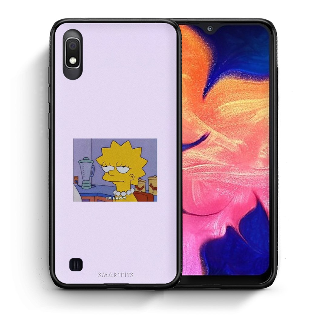 Θήκη Samsung A10 So Happy από τη Smartfits με σχέδιο στο πίσω μέρος και μαύρο περίβλημα | Samsung A10 So Happy case with colorful back and black bezels