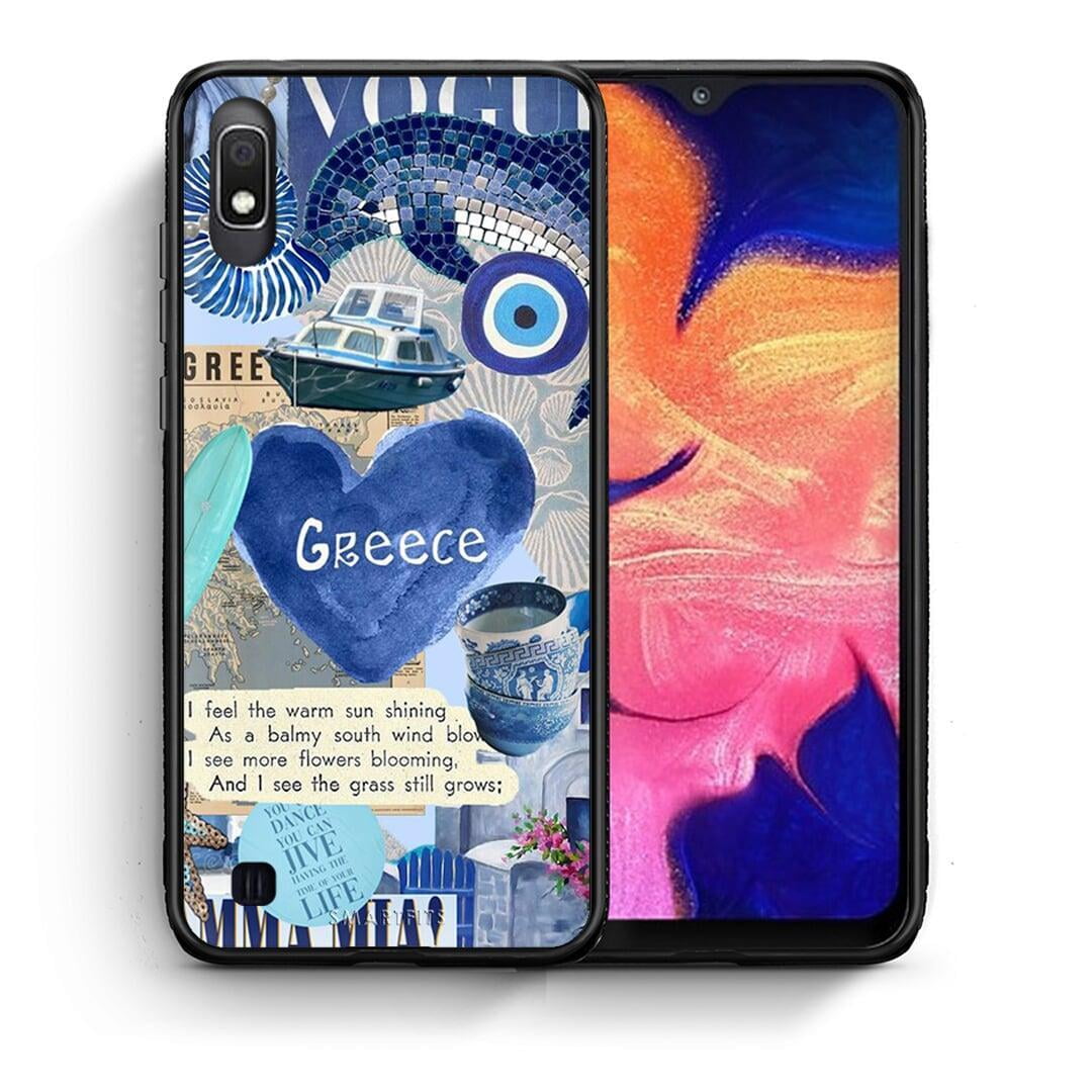 Θήκη Samsung A10 Summer In Greece από τη Smartfits με σχέδιο στο πίσω μέρος και μαύρο περίβλημα | Samsung A10 Summer In Greece case with colorful back and black bezels