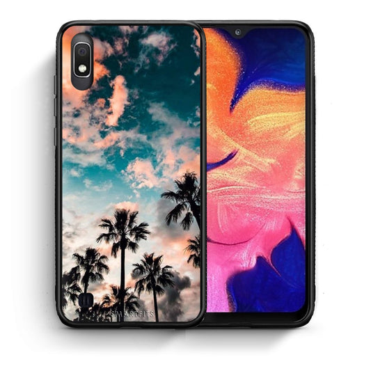Θήκη Samsung A10 Sky Summer από τη Smartfits με σχέδιο στο πίσω μέρος και μαύρο περίβλημα | Samsung A10 Sky Summer case with colorful back and black bezels