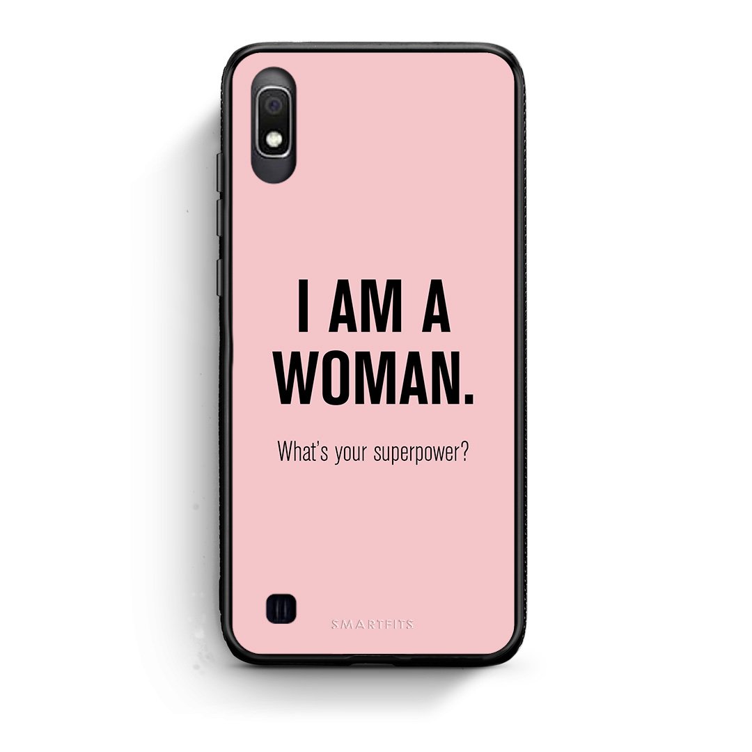 Samsung A10 Superpower Woman θήκη από τη Smartfits με σχέδιο στο πίσω μέρος και μαύρο περίβλημα | Smartphone case with colorful back and black bezels by Smartfits