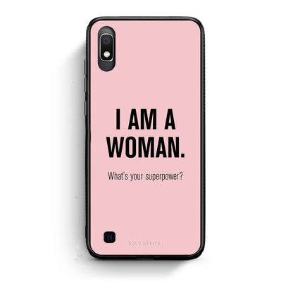Samsung A10 Superpower Woman θήκη από τη Smartfits με σχέδιο στο πίσω μέρος και μαύρο περίβλημα | Smartphone case with colorful back and black bezels by Smartfits