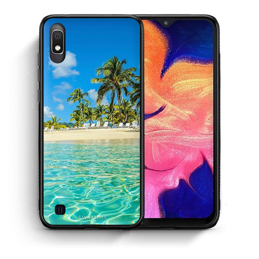 Θήκη Samsung A10 Tropical Vibes από τη Smartfits με σχέδιο στο πίσω μέρος και μαύρο περίβλημα | Samsung A10 Tropical Vibes case with colorful back and black bezels