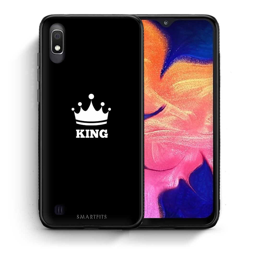 Θήκη Samsung A10 King Valentine από τη Smartfits με σχέδιο στο πίσω μέρος και μαύρο περίβλημα | Samsung A10 King Valentine case with colorful back and black bezels