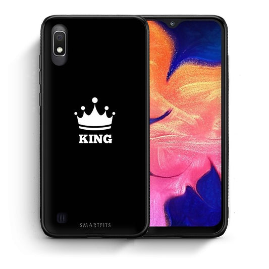 Θήκη Samsung A10 King Valentine από τη Smartfits με σχέδιο στο πίσω μέρος και μαύρο περίβλημα | Samsung A10 King Valentine case with colorful back and black bezels