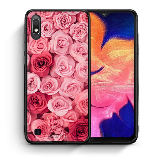 Θήκη Samsung A10 RoseGarden Valentine από τη Smartfits με σχέδιο στο πίσω μέρος και μαύρο περίβλημα | Samsung A10 RoseGarden Valentine case with colorful back and black bezels