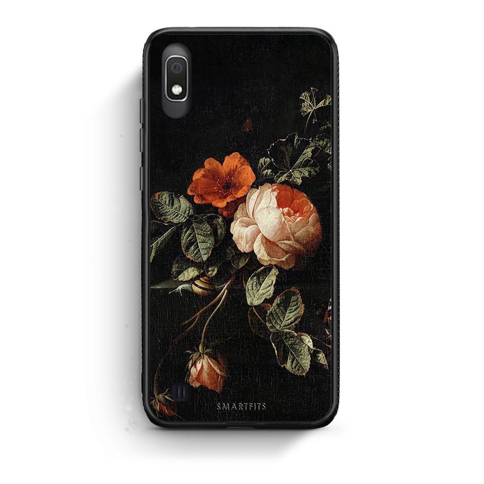 Samsung A10 Vintage Roses θήκη από τη Smartfits με σχέδιο στο πίσω μέρος και μαύρο περίβλημα | Smartphone case with colorful back and black bezels by Smartfits