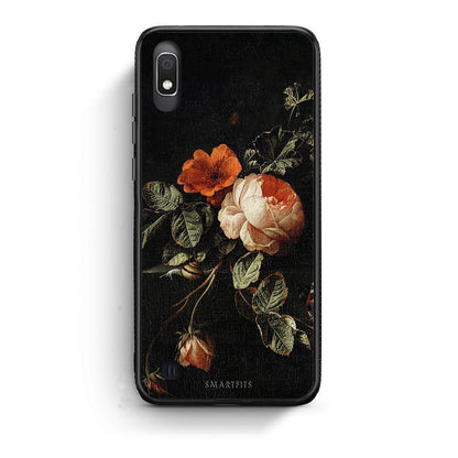 Samsung A10 Vintage Roses θήκη από τη Smartfits με σχέδιο στο πίσω μέρος και μαύρο περίβλημα | Smartphone case with colorful back and black bezels by Smartfits