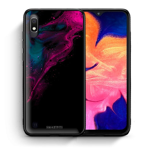 Θήκη Samsung A10 Pink Black Watercolor από τη Smartfits με σχέδιο στο πίσω μέρος και μαύρο περίβλημα | Samsung A10 Pink Black Watercolor case with colorful back and black bezels