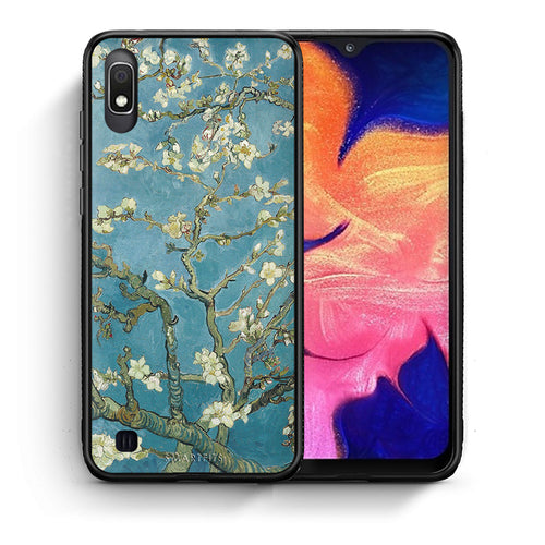 Θήκη Samsung A10 White Blossoms από τη Smartfits με σχέδιο στο πίσω μέρος και μαύρο περίβλημα | Samsung A10 White Blossoms case with colorful back and black bezels