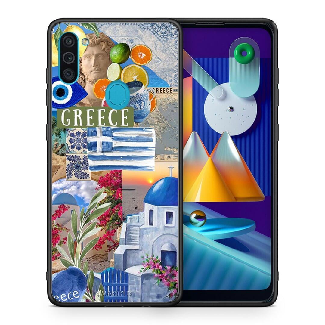 Θήκη Samsung A11 / M11 All Greek από τη Smartfits με σχέδιο στο πίσω μέρος και μαύρο περίβλημα | Samsung A11 / M11 All Greek case with colorful back and black bezels