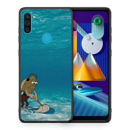 Θήκη Samsung A11 / M11 Clean The Ocean από τη Smartfits με σχέδιο στο πίσω μέρος και μαύρο περίβλημα | Samsung A11 / M11 Clean The Ocean case with colorful back and black bezels